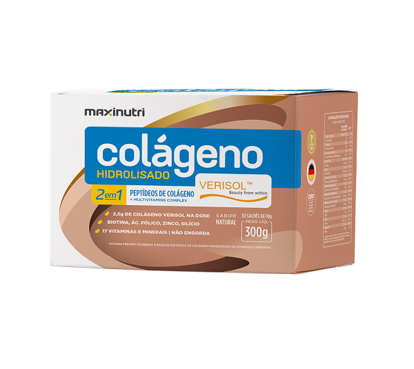 Colágeno Hidrolisado Verisol ANTIRUGAS - 300 GRAMAS, 30 saches de 10g