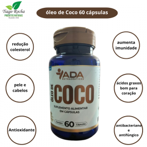 Imunidade Óleo de coco 60 Cápsulas 1900mg