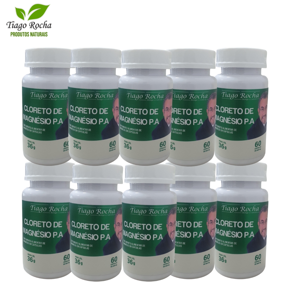 Atacado com 10 Potes Cloreto de magnésio PA Tiago Rocha amigo do coração
