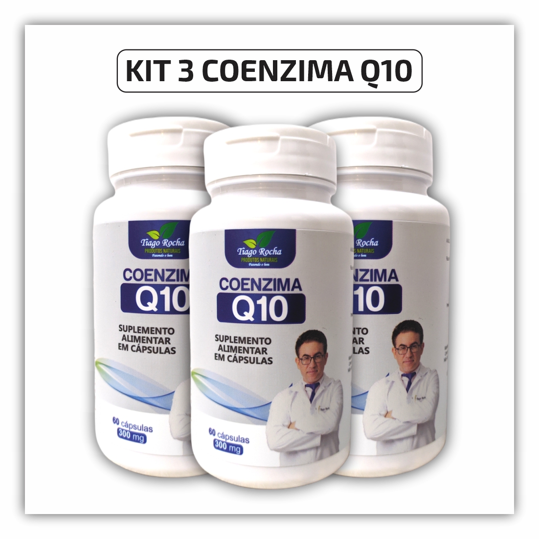 KiT3 Coenzima Q10 Tiago Rocha com 180 cápsulas