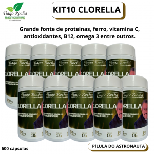 Kit10 Potes Clorella B12 Tiago Rocha
