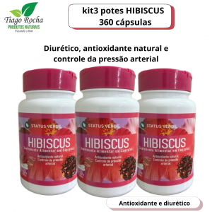 Kit3 Emagrecedor diurético Hibiscus 360 Caps