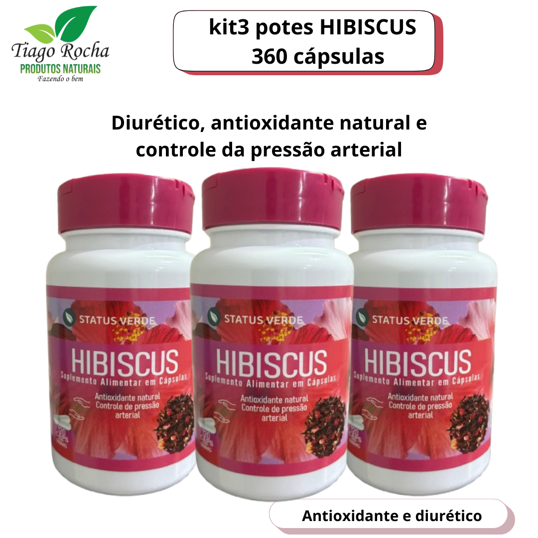 Kit3 Emagrecedor diurético Hibiscus 360 Caps