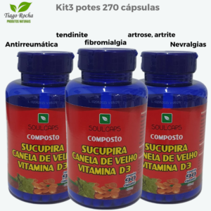 Kit3 potes Anti Inflamatório Sucupira D3 e Canela de Velho