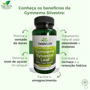 Vontade comer doce Gymnema Sylvestre 100 Cápsulas