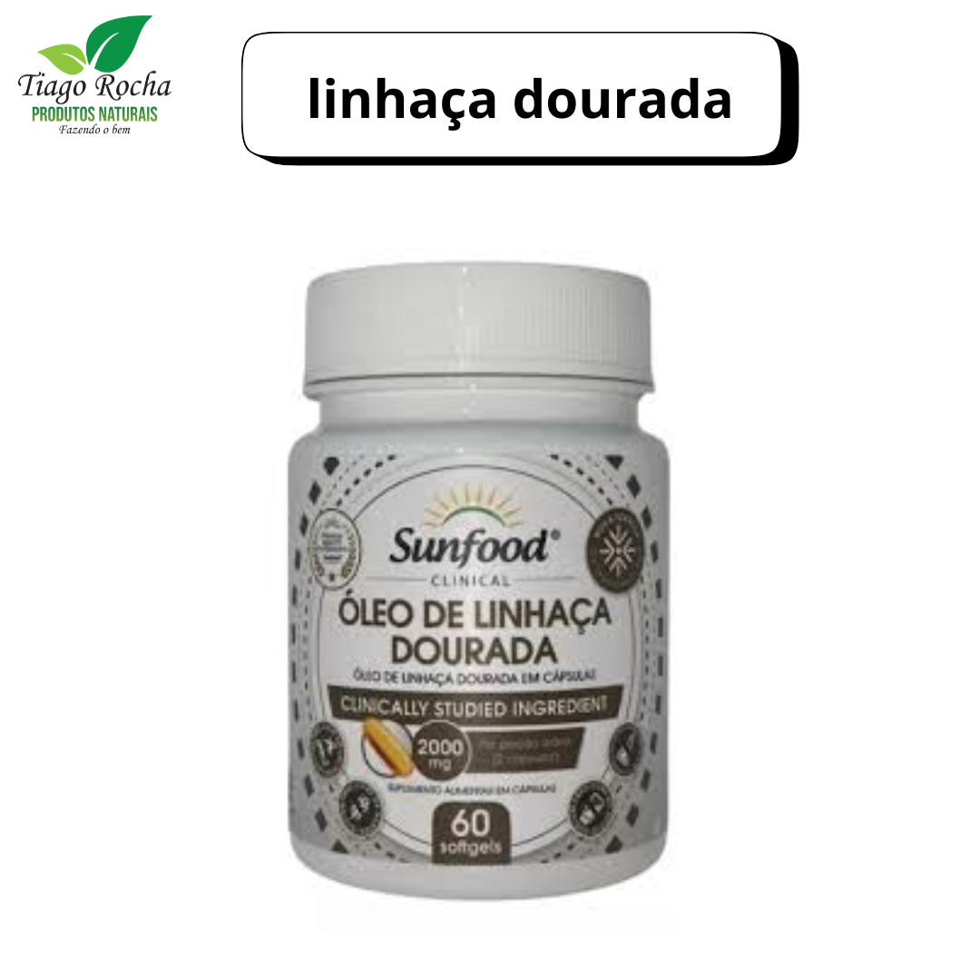Ômega 3 6 e 9 Óleo Linhaça dourada 60 Cáps softgel 2000mg