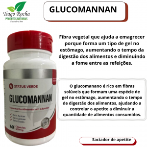 Emagrecedor Saciador Glucomannan 60 cápsulas 500 mg
