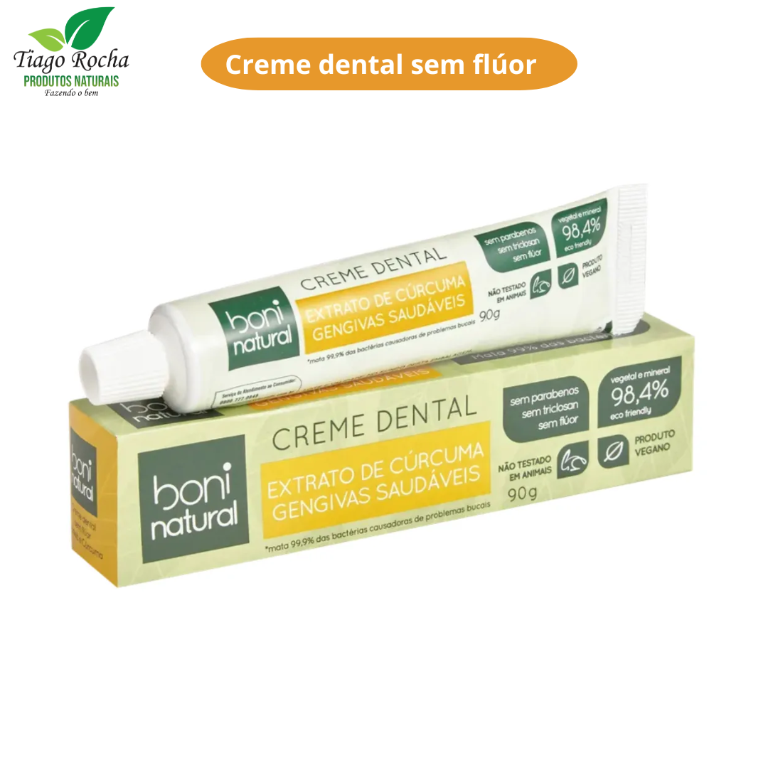 Creme Dental sem flúor cúrcuma hortelã 90 G