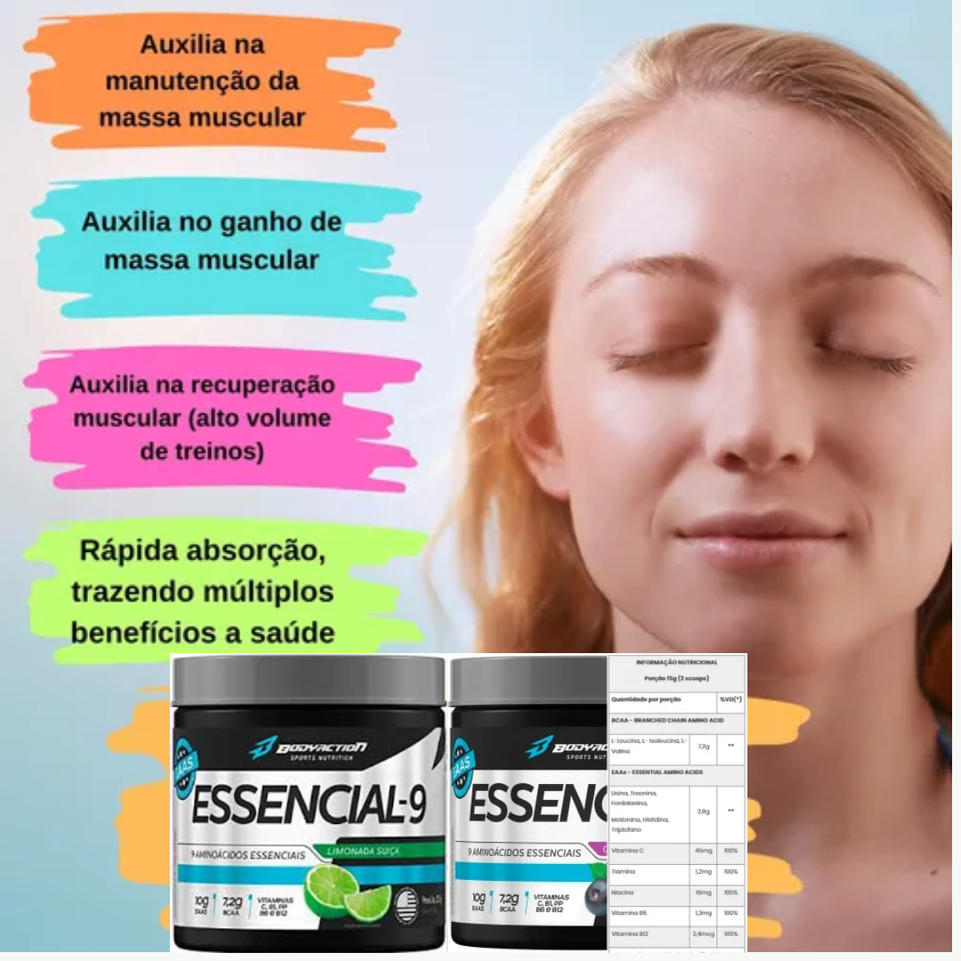9 aminoácidos essenciais 225g