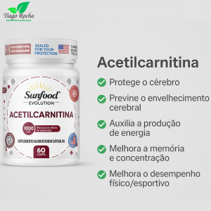 Ativador cerebral Acetilcarnitina 1000mg SF